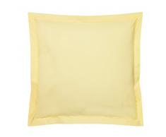 Blanc des Vosges Uni 57 Fils Taie, Coton, Jaune, 65x65 cm