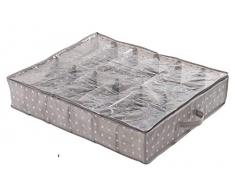 COMPACTOR Housse de Rangement Dessous de Lit Anti-Poussière pour Chaussures, Marron RIVOLI, Polypropylène et EVA, 76 x 60 x H. 15 cm, RAN4481_BROWN