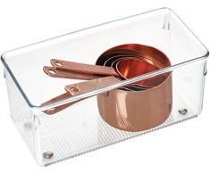 iDesign range couvert, rangement tiroir en plastique de taille moyenne, casier rangement plastique compartimenté pour les tiroirs, transparent