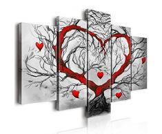 Lupia World Vogue Tableau sur Toile 5 pièces larbre de lamour 100 x 150 x 3 cm, Multicolore, Fibre de Bois