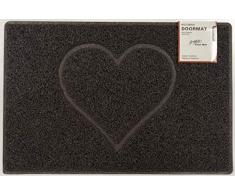 Nicoman Paillasson Lavable en Forme de CÅur-(Utiliser intérieur et extérieur), Petit (60x40cm), Marron