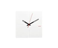 TRABO Quadrifoglio ABS Horloge Murale, 30Â x 30Â cm, Blanc, Taille Unique