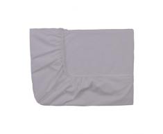 Essix - Drap Housse Royal Line Percale de Coton Argent 2 x 90 x 200 cm