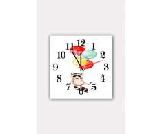 Bonamaison Horloge Murale en MDF, Multicolore, 30 x 30 cm