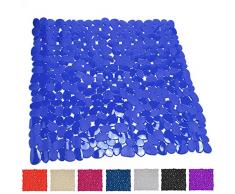 MSV Tapis de Douche PVC Galets-53x53 cm Marine, 100%, Bleu FoncÃ©