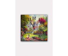 Bonamaison Horloge Murale en MDF, Multicolore, 30 x 30 cm