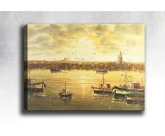 Bonamaison Peinture sur toile, multicolore, 50 x 70 cm - Conçu et fabriqué en Turquie