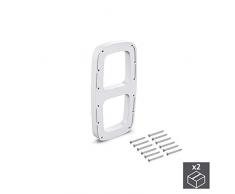 Emuca - Barre de penderie escamotable, Tringle relevable, penderie Rabattable pour Armoire, Plusieurs mesures et Couleurs (2 Un, Blanc)