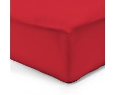 Vision Drap Housse Rouge 160x200cm - 100% Coton