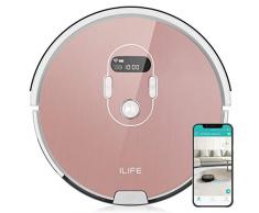 ILIFE A7 â Aspirateur Robot Intelligent avec 5 Modes de Nettoyage â Compact, Léger et Utilisable sur Toutes Les Surfaces â Rose