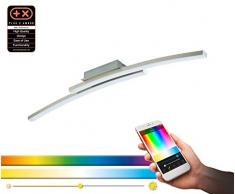 Eglo SÃ©rie FRAIOLI_C Plafonnier courbÃ© Nickel mat