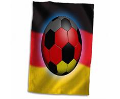 3dRose Allemagne Drapeau Allemand Soccer Ball Concept Banner National Qui Agite Country Serviette de Toilette, Blanc, 15Â x 55,9Â cm