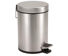 axentia 116923 Poubelle, Acier Inoxydable, Argenté/Noir, env. 17 x 17 x 25 cm
