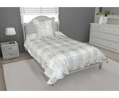 Soleil docre Angel Couvre lit Boutis MatelassÃ© avec 1 Taie doreiller, Polyester, Multicolore, 220x180x1 cm