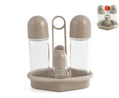 Home Huilier 4Â piÃ¨ces, Verre, Gris/Transparent, 18Â x 12Â x 19Â cm