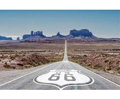 Scenolia Tableau dÃ©coratif Grand Format sur Toile Road 66 90 x 60 cm | Impression Haute qualitÃ©