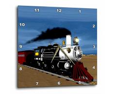 3dRose Horloge Murale Happy Train en Aluminium Multicolore 33 x 33 cm