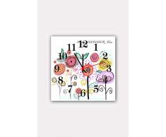Bonamaison Horloge Murale en MDF, Multicolore, 30 x 30 cm