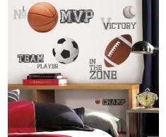 Thedecofactory RMK1705SCS All Star Sports DE Ballons ROOMMATES REPOSITIONNABLES (24 Stickers), Vinyle, Multicolore, 104 x 26 x 2,5 cm