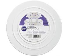 Wilton 302-4103 Assiette de Séparation Bord Rond pour Gâteau, 25,4 cm (10), Plastique, Blanc