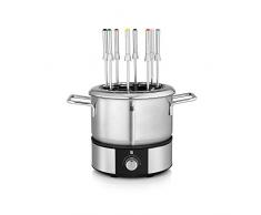 WMF LONO Fondue Ãlectrique, 8 personnes, RÃ©cipient en Inox, 8 Fourchettes Ã Fondue en Acier Inoxydable, Design Elegant, Haute Puissance 1400W, 0415130011
