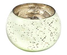 Insideretail Bougie Rond, en Verre, Vert Clair, 6 x 6 cm, Lot de 48