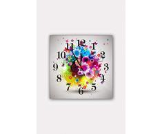 Bonamaison Horloge Murale en MDF, Multicolore, 30 x 30 cm