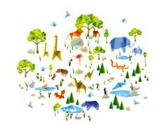 Wallcandy Arts Stickers muraux Origami Zoo et murals