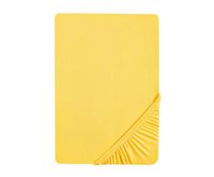 Biberna 77144 Drap housse en jersey stretch, selon Oeko-Tex Standard 100, env. 180 x 200 cm Ã 200 x 200 cm, Jaune (Mais)