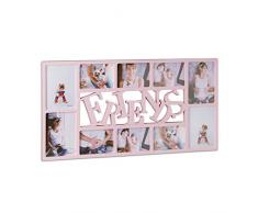 Relaxdays Cadre photos FRIENDS pÃªle-mÃªle 10 photos Galerie mur cadre mural HxlxP: 36,5 x 72 x 2 cm, rose