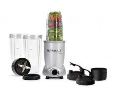 NutriBullet Blender avec livre de recettes en espagnol argent métallique