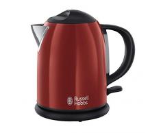 Russell Hobbs Bouilloire Compacte 1L Colours 2200W Ebullition Rapide, Niveau Eau Visible, Marquage 1, 2, 3 Tasses - Rouge 20191-70