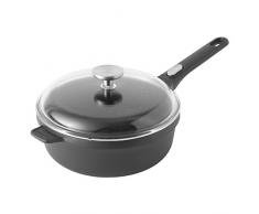 Berghoff Gem Sauteuse Revêtement Céramique Revêtement Antiadhésif Poignée Amovible Fonte dAluminium Noir 48 x 25 x 12,5 cm