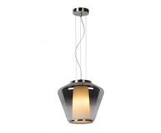 Lucide 25400/30/65 Stian Suspension, Verre, E27, 60 W, FumÃ©, 30 x 30 x 160 cm