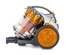 H.Koenig Aspirateur sans sac Multicyclonique traineau Compact+ orange STC60, Classe énergétique AAA, filtre HEPA, Silencieux, Puissant, Efficace,Inclus brosse, suceur plat 2 en 1