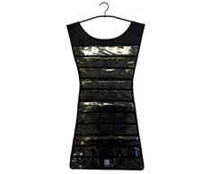 UMBRA Little Black Dress. Range bijoux Little Black Dress. Coloris noir. 17 poches. Cintre noir. Dimension : 42.5x92.7cm