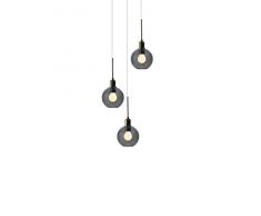 SP Light and Design Diva Suspension triple Structure Or, Verre Gris Lampe Ã suspension 4 W