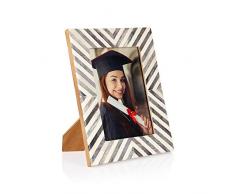 Penguin Home Cadre photo artisanal pour 5 X 7 (13 X 18 cm), fenêtre en vrai verre, crochets muraux et chevalet de table, paysage ou portrait, beau design en résine