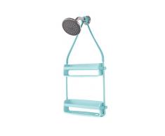 UMBRA Flex Shower Caddy. Caddie de douche Flex. Organiseur de douche à étagères, à suspendre, coloris bleu.