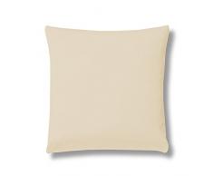 Dormisette Housse de Coussin en Jersey, Coton, Beige, 40 cm x 40 cm