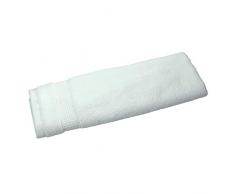 iDesign serviette de bain, petit essuie-mains en coton avec un joli dÃ©tail tissÃ©, serviette de toilette douce et absorbante avec accroche pour lavabo ou WC invitÃ©s, bleu clair