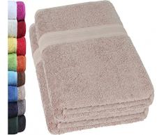 NatureMark Lot de 2 Serviettes de Bain 70 x 140 cm 100% Coton Sable et Beige 70 x 140 cm