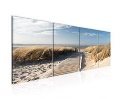 Tableau decoration murale Plage de la mer 160 x 50 cm - XXL Impression sur Toile Salon Appartment 4 Parties - prÃªt Ã accrocher - 604046a