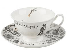 Inconnu Tasse et Soucoupe Alice au Pays des Merveilles Victoria & Albert, Porcelaine, Blanc, 6.7 x 14.4 x 14.4 cm