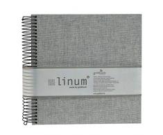 Goldbuch Album Photo à Spirale 20 x 20 cm, 40 Pages avec Pergamin, Linum, Gris, 20 x 20 cm