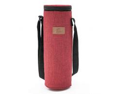 Decocasa Sac Isotherme pour Bouteilles de vin, Eau Creuse, 2 L, Rouge