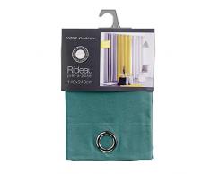 coton dintérieur rideau a oeillets 140x240 cm coton panama emeraude