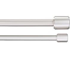 AmazonBasics Tringle à rideau double avec embouts cylindriques 2,54 cm, de 1,83 à 3,65 m, Nickel