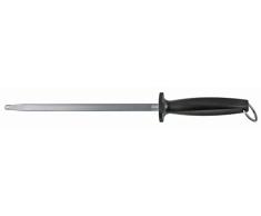 Fackelmann 43336 Fusil à aiguiser Nirosta-Profi 40cm en PP/INOX, Acier Inoxydable, Noir/Argent, 40 x 8 x 5 cm
