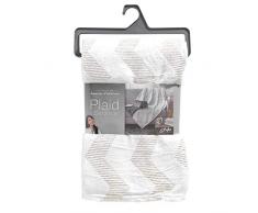 douceur dintÃ©rieur plaid 125x150cm metallisee zaggy blanc/or